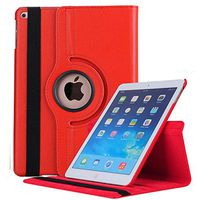 Jennyfly Case for iPad Air 3 10.5", 360 Degree Rotating Smooth PU Leather Hand-Free Stand Slim Easy Viewing Full Body Protection Case with Multiple Viewing Angles for 2019 iPad Air 3 10.5" - Red