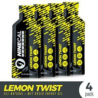 NINE CAL ENERGY 100% Premium Coconut MCT Oil- for All Natural ON-The-GO Energy, Keto Friendly, Paleo Friendly, Low Carb – Healthy Fat for All Sports Endurance and Athletes. (Lemon Twist, 4)