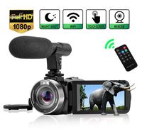 Camcorder Digital Video Camera, WiFi Vlog Camera Camcorder with Microphone IR Night Vision Full HD 1080P 30FPS 3'' LCD Touch Screen Vlogging Camera for YouTube with Remote Control