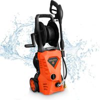 WHOLESUN 3000PSI Electric Pressure Washer 1.8GPM 1600W Power Washer with Hose Reel and Brush Orange