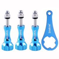 Smatree 3pcs Long Aluminum ThumbScrew Set + Wrench Compatible for Gopro Max/ Gopro Session, Hero 8,7,6, 5, 4, 3+, 3, 2, 1,GoPro hero 2018/DJI OSMO Action Cameras
