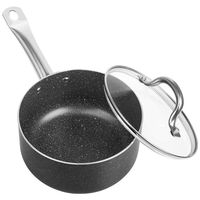 DUKE'S HOME 2QT Non-Stick Saucepan w/Stone-Derived Ceramic Coating, Stone Ceramic 2 Quart Sauce Pan with Lid, Anti-Warp Non Toxic PTFE PFOA Free, Dishwasher Safe, for Gas, Electric, Ceramic, Induction