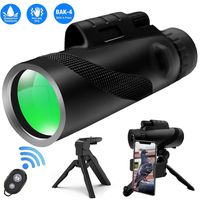 Monocular Telescope,High Power Monocular Telescope 12x50, HD BAK4 Prism FMC Compact Monocular Waterproof with Smartphone Holder, Wireless Control & Tripod for Bird Watching Camping Hiking Travelling