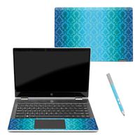 Mightyskins Skin Compatible with Hp Pavilion X360 14" (2018) - Blue Vintage | Protective, Durable, and Unique Vinyl Decal Wrap Cover | Easy to Apply, Remove, and Change Styles | Made in The USA