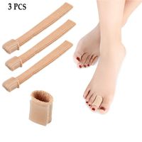 Cuttable Toe Tubes Sleeves, 3 PCS Open Toe Tubes Gel Toe Sleeves Fabric Sleeve Toe Protectors with Gel Lining to Prevent Corn Calluses Blister and Relief Toe Pressure Pain Digital Tubes