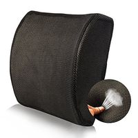 Happyyous Memory Foam Lumbar Support Back Cushion with 3D Mesh Cover for Lower Back Pain Relief- Ideal Back Pillow for Computer/Office Chair,Car Seat, Recliner