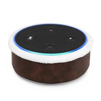 Fintie Protective Case for Amazon Echo Dot (Fits All-New Echo Dot 2nd Generation) - Premium Vegan Leather Sleeve Cover Plush Lined Holder Stand (Upgraded Edition) Vintage Brown (SAAD008US-AD)
