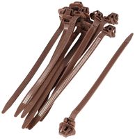 Uxcell Nylon Auto Push Mount Cable Zip Tie, 166mm Long, 10 Pcs, Coffee Color