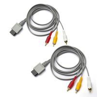 2-Pack AV Cable for Wii Wii U, TENINYU 6FT Composite 3 RCA Gold-Plated Cable Cord Wire Main 480P Compatible Wii/Wii U TV HDTV Display