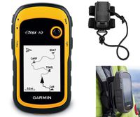 Garmin eTrex 10 Hiking GPS Bundle | with Backpack Tether Mount | GPS/GLONASS Handheld, Paperless Geocaching, 2.2" Display