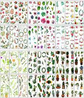 WFPLUS 36 Sheets Scrapbooking Stickers Set Cute Cactus Plant Decorative Stickers Flowers Stickers for Stick Label, Journal Planners, Stationery, Notebook, Diary, Album, DIY Crafts, Laptop Decoration