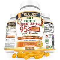 Trucurc Turmeric Curcumin Supplement with 95% Standardized Pure Tumeric Curcumin and Bioperine Black Pepper for Max Absorption- Highest Potency for Anti-Inflammatory Joint Health Support - 60 Capsules