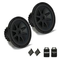 Kicker 44CVX122 CompVX 12" Subwoofers Bundle Dual 2-Ohm Voice Coils for Wiring to a 2-ohm monoblock Amplifier