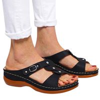 Trolimons Women's Bohemian Slippers Clip Toe Elastic Cross Strap Flat Bottom Flip Flops Vintage Shining Beach