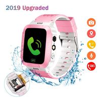 Eleoption Kids Smart Watches GPS Tracker Phone Call for Boys Girls Digital Wrist Watch, Sport Smart Watch, Touch Screen Cellphone Camera Anti-Lost SOS Learning Toy for Kids Gift (White&Pink)