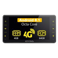 JOYING Car Stereo Android 8.1 4GB + 64GB 6.2 inch Single Din LCD Touchscreen GPS Navigation with 4G SIM Card Slot - Support Android Auto, DSP, SPDIF, Fast Boot, Split Screen