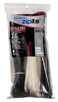 Cambridge ZipIts Multi Purpose Cable Ties Zip Ties 700 Pieces Kit 4 Inch 8 Inch 11 Inch Assortment Natural & UV Black