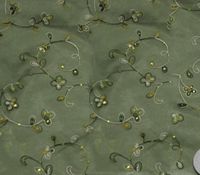 Organza Floral Dahlia Apparel Upholstery Fabric 60" Wide Sold by The Yard (Green)