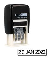 ExcelMark Self-Inking Date Stamp - Military Style/Euro Style - S121 (Black Ink)