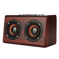 Retro Wood Wireless Bluetooth Speakers,[USB 3.5mm Jack Dual HiFi Loudspeakers Super Bass] Portable Indoor/Outdoor Stereo Pairing Booming Bass Speaker for Phone, Computer, Tablet PC (Brown)
