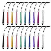 homEdge Mini Stylus Pen Set of 20 Pack, Universal Capacitive Stylus with 3.5 mm Jack Compatible with All Device with Capacitive Touch Screen - 10 Color