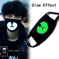 Glow in The Dark Cotton Masks Cute Bear and Demon Half Mouth 3D Face Mask Anti Dust Muffle Face Mouth Mask for Cycling Party (Bear)