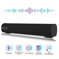 Sound Bar Bluetooth Wired and Wireless Mini Soundbar Surround Sound Home Theater Built-in Subwoofers for TV/PC/Phones/Tablets with Remote Control AUX/TF Card 2 X 5W 16.9 Inches
