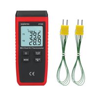 Signstek ST300 Dual Channel K/J Type Digital Thermocouple Thermometer -58°F~1022°F(-50~1300°C) with 2 K-Type Thermocouple Sensor Probe,3 Measurement Range, LCD Display