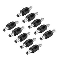 uxcell 10Pcs DC Male to Male Connector 5.5mm x 2.5mm Power Cable Jack Adapter Black