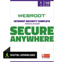 Webroot Internet Security Complete with Antivirus Protection Software | 10 Device | 1 Year Subscription | PC Download