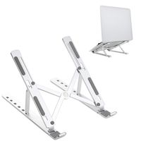 JARLINK Adjustable Laptop Tablet Stand, Foldable Aluminum Desktop Laptop Riser Compatible with All Laptops iPad Tablet (up to 15.6 inches), Silver