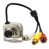 uxcell Security CCTV Gray 6 LEDs RCA Wired Mini Camera w Support
