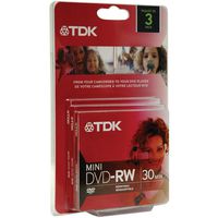 1.4 GB 2X MINI DVD-RWS, 3 PK-TDKDVD-RWM3PK