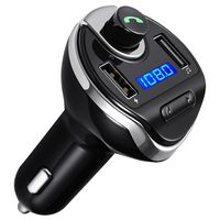 ORIA Bluetooth FM Transmitter, Universal Car Charger, Wireless Car Radio Transmitter with Dual USB Charging Ports, Hands Free Calling, TF Card Support for Cellphone, Silver