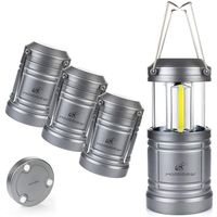 Moobibear 4 Pack LED Camping Lantern Lights Collapsible 500lm COB Technology Waterproof Lantern Battery Powered with Magnetic Base for Night, Fishing, Hiking, Emergencies