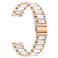 for Galaxy Watch 42mm / Active 2 40mm 44mm Women Bands, TRUMiRR 20mm Stainless Steel & Resin Watchband Quick Release Strap Rose Gold Bracelet for Samsung Gear S2 Classic, Garmin Vivoactive 3