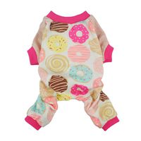 Fitwarm Sweetie Donuts Pet Clothes for Dog Pajamas Soft Cotton Shirts PJS, Pink, Medium