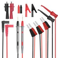 HANDSKIT Multimeter Test Leads,Stackable Banana Test Lead with 30A Alligator Clips,Test Mini Hooks Probe,Silicone Material Soft Cable