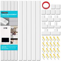 Cord Concealer Cable Management Channel - UMTELE 157 inch White Channel - On-Wall Cord Cover Raceway Kit to Hide Wires for Wall Mount TV, Offices, Computers - 10 X L15.7in X W0.91in X H0.5in - Medium