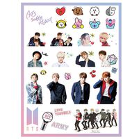 Hosston BTS Stickers, Kpop Bangtan Boys Vinyl Decal Cute Cartoon Stickers for Mobile Phone, MacBook, Car, Laptop, Windows, Water Bottles and DIY Scrapbooking Decoration(Style 33)