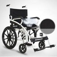 DR - Wheelchair - No Inflatable Folding Manual Wheelchair Portable Elderly Disabled Travel Trolley Wheelchair Size: 91x106.5x70cm (Color : Small Tires)