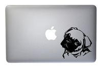 Cute Little Pug Puppy Vinyl Decal for MacBook, Laptop or Other Device 5 Inch (Black)