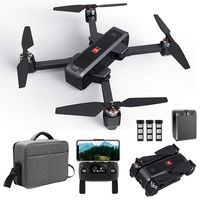 GoolRC MJX Bugs 4W Brushless GPS RC Drone with Camera 2K HD 5G WiFi FPV Foldable Drone, Optical Flow Positioning Follow Me Altitude Hold RC Quadcopter with 3 Battery Handbag (Grey)