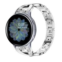 YOFUNTLE Compatible for Samsung Galaxy Watch Active 2 (40mm/44mm) Band,Women Metal Crystal Jewelry Bracelet Strap Wristband Replacement for Samsung Galaxy Watch Active/Galaxy Watch 42mm (Silver)