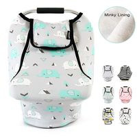 Stretchy Baby Car Seat Covers for Boys Girls, Infant Car Canopy Spring Autumn Winter,Snug Warm Breathable Windproof, Adjustable Peep Window,Insect Free,Universal Fit,Baby Elephant
