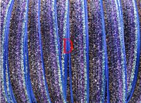 25y Two-Color Sparkle Glitter Velvet The Ribbon Headband Clips Bow 3/8" (D)