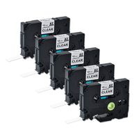 Compatible for Brother Tze131 0.47 Inch 26.2feet (12mm/8m) P Touch Laminated Black on Clear Standard Replace Waterproof Label Tape Maker PT-H110/PT-D200/PT-D210/PT-D400/PT-D600/PT-1280/PT-1290(5PACK)