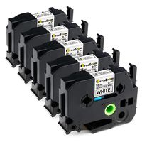 Compatible P-Touch TZe 18mm 0.7inch White Tape Greateam TZe-241 tze-241 Label Tape use for Brother P-Touch Label Maker PT-D400AD PT-D600 PT-710BT PT-1880C