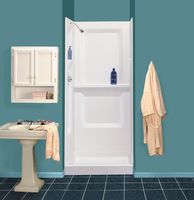Mustee 732WHT Durawall Fiberglass Walls for Square Showers, White