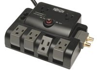 Tripp Lite 6 Outlet (4 Rotatable, 2 Fixed) Surge Protector 6 ft Cord 1440 Joules Tel/Coax & INSURANCE (TLP606RNET)